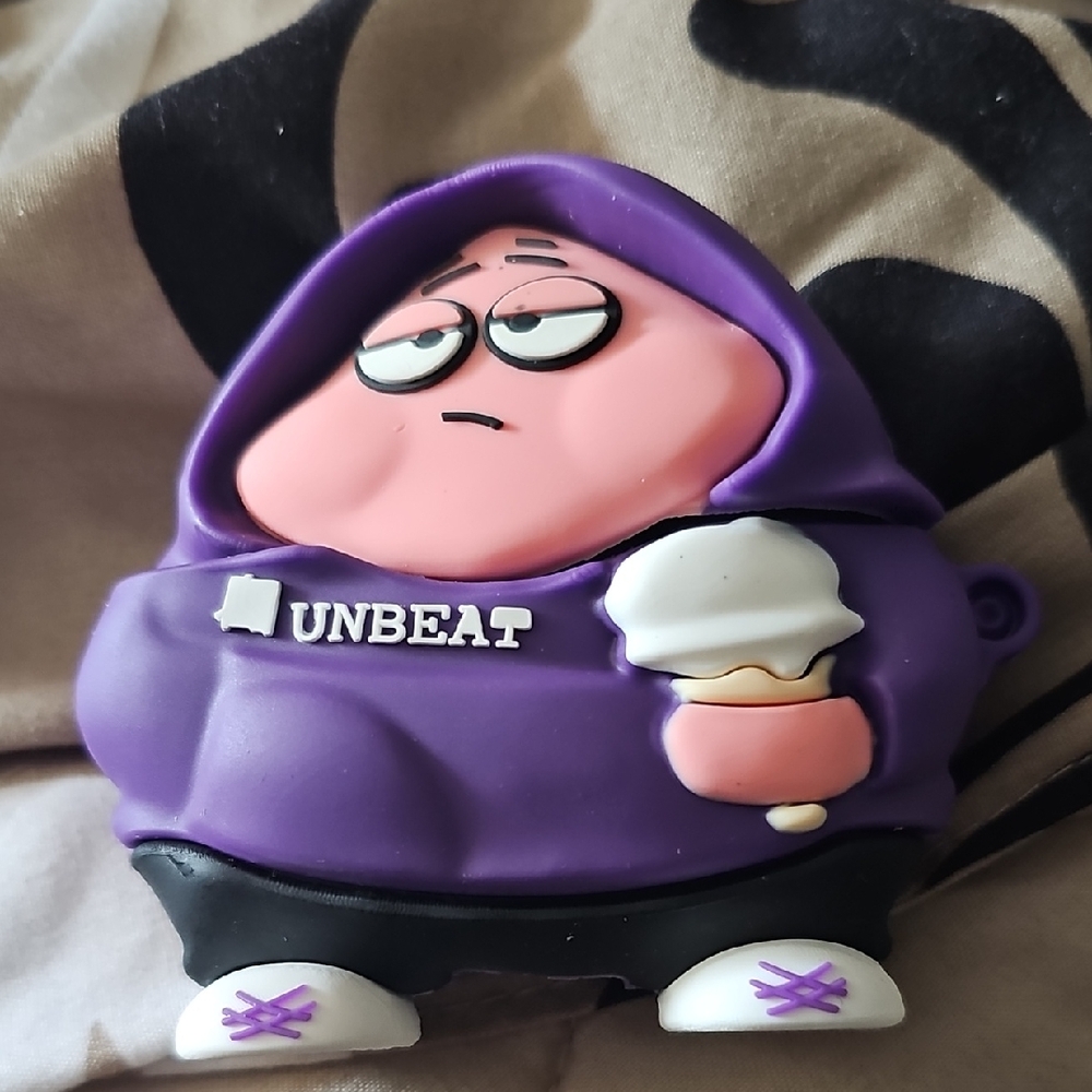 Purple Cartoon Character AirPods Case